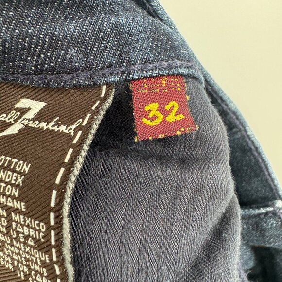 7 For All Mankind Jeans Women's Straight  Jeans Sz 32 Dark wash pink bling spark - Picture 7 of 10